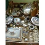 Silver plated table ware - meat cover, tureens,