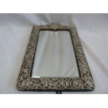 Large pierced silver frame mirror - Chester 1901 (15" x 91/2")