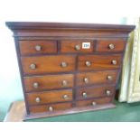 19thC Mahogany apprentice? specimen cabinet of ten drawers