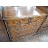 Reproduction Yew 5 drawer chest
