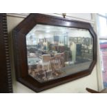 1930's Oak frame wall mirror