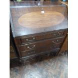 Inlaid mahogany bureau