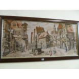 Continental street scene tapestry style picture