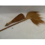 Mid 20thC fly swish & brush (2)