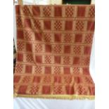 Red & gold panel pattern satin table cloth ( 76" x 50")