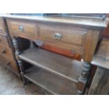 Oak buffet sideboard on pot casters