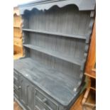 Grey painted reclaimed pine kitchen dresser