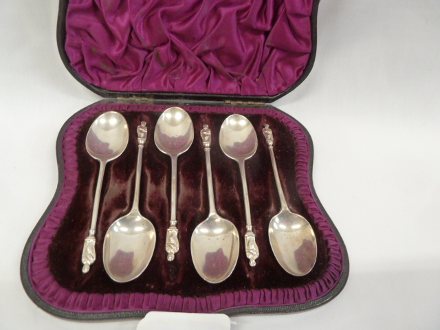 Cased set 6 silver Apostle teaspoons - London 1891 ( approx 2 ozt ) - Image 2 of 2