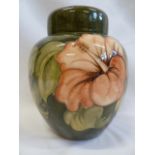 Moorcroft Coral Hibiscus ginger jar and cover (20.