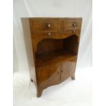 Edwardian mahogany bow fronted bedside cabinet