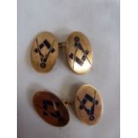 Pair 9ct Gold Masonic emblem cufflinks ( 7.