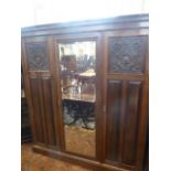 Victorian mahogany mirrored door wardrobe