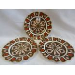 Royal Crown Derby Imari 1128 scallop edge plates -22cm (second quality) (3)