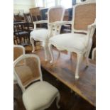 Set 6 Louis XVI style cane backed salon chairs