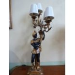 Carved wooden Blackmoor style table lamp