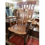 19thC Elm and beech farmhouse armchair