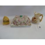 Royal Worcester blush ivory jug, Shelley Maytime butter dish,