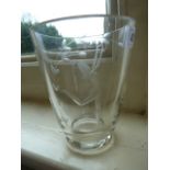 Etched glass vase in the style of Vicke Lindstrand Deco nude (unsigned)