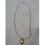 9ct Gold necklace with heart shaped locket ( 6.