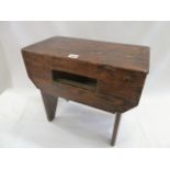 19thC Elm box stool (for polishing shoes)