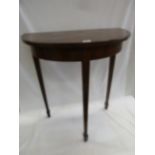 Mahogany D-end hall table