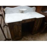 Victorian mahogany marble top dressing table