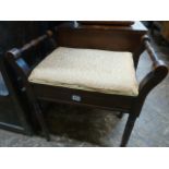 Edwardian mahogany piano stool