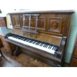 Early 20thC Walnut upright piano John Brinsmead & Sons, Wigmore Street,