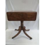 Victorian mahogany pedestal drop leaf occasional table