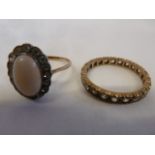 9ct Gold eternity ring and opal ring (2) ( 4.