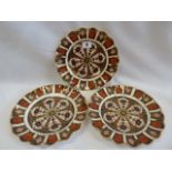 Royal Crown Derby Imari 1128 scallop edge plates - 22cm c1970's (3)