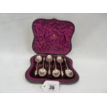 Cased set 6 silver Apostle teaspoons - London 1891 ( approx 2 ozt )