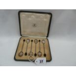 Cased set silver coffee bean spoons London 1900 - Mappin & Webb