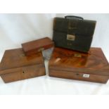 Victorian mahogany jewellery, writing box, velvet lined jewel box,