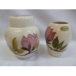 Moorcroft Magnolia ginger jar (15cm) and vase (13cm) (2)