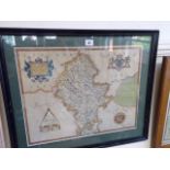 Framed map Staffordshire - Saxton