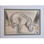 Pencil drawing - Circus Elephant - Dame Laura Knight