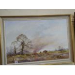 Oil on canvas - Farming landscape 'Elm to Ash" - Alwyn Crawshaw