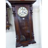 Victorian mahogany regulator wall clock Fattorini & Sons, Westgate,