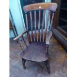 Beech and elm farmhouse armchair