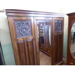 Victorian mahogany mirrored door wardrobe