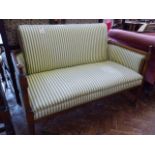 Edwardian mahogany salon sofa