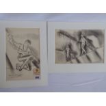 Pencil drawings Circus trapeze high wire - Dame Laura Knight (2)