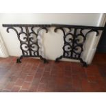 Pair cast iron table supports