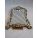 Large shaped embossed silver framed bevel edge mirror (Birmingham 1899)