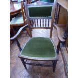 Edwardian inlaid mahogany salon chair