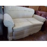 Re-upholstered early 20thC drop-end sofa