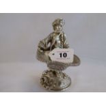 Silver figural salt in form of a farm boy with basket (Birmingham 1995)