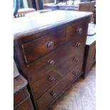 Victorian mahogany 5 drawer chest