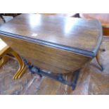 Oak barley twist leg drop-leaf table